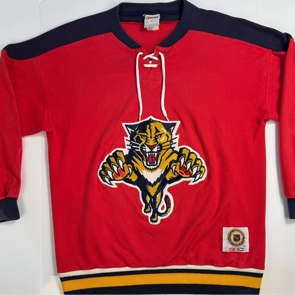 Vintage 90's Florida Panthers CCM Red NHL Hockey Jersey Mens Shirt Rare Size L